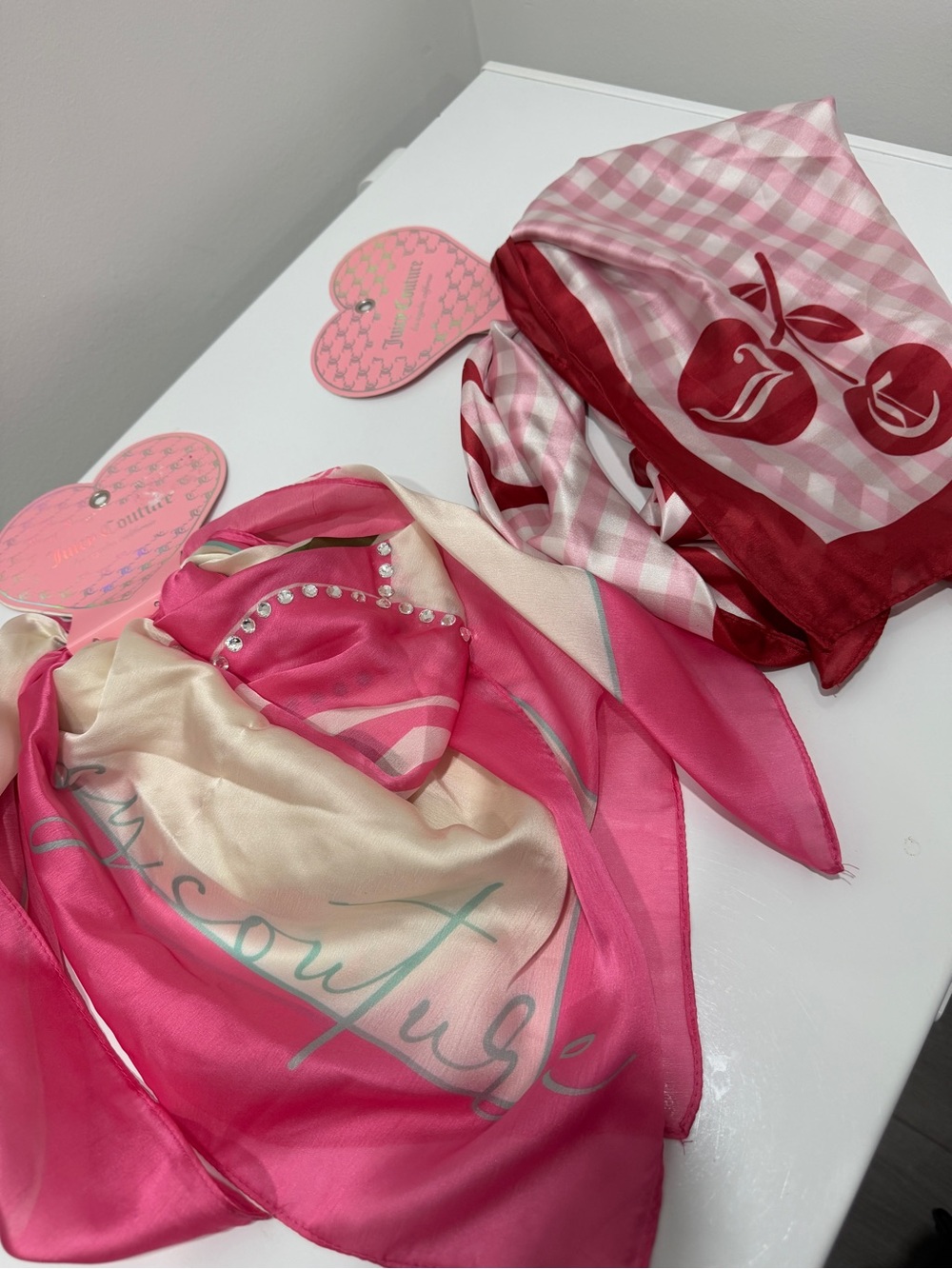 Juicy Couture Silk Square Scarves - Set of 2